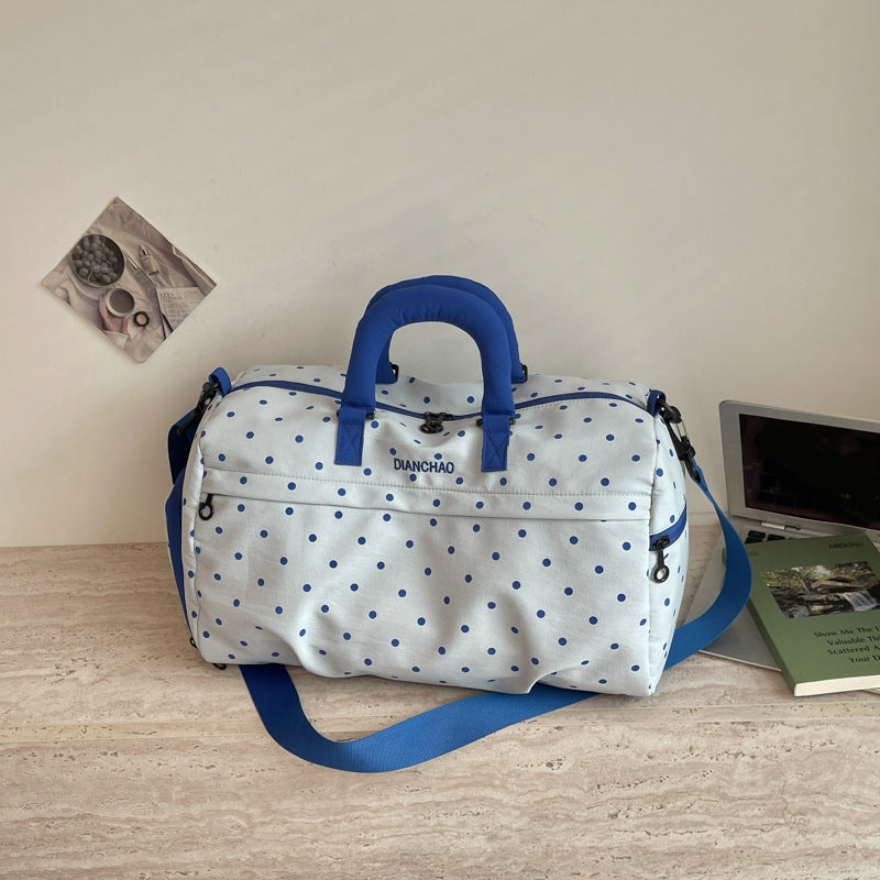Stylish Dot Print Travel Duffel