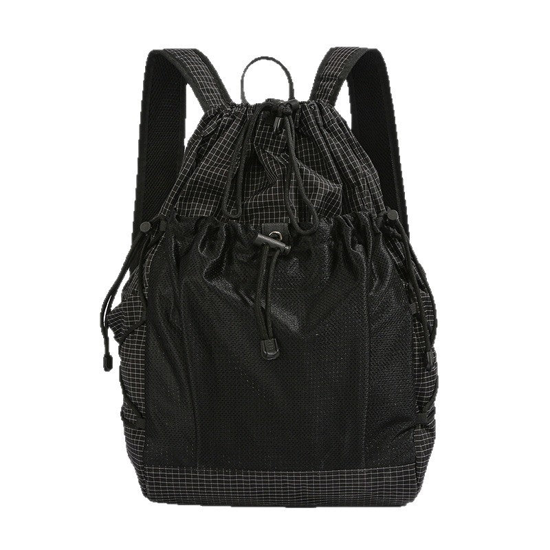 Versatile Mesh-Panel Drawstring Backpack Bowlift