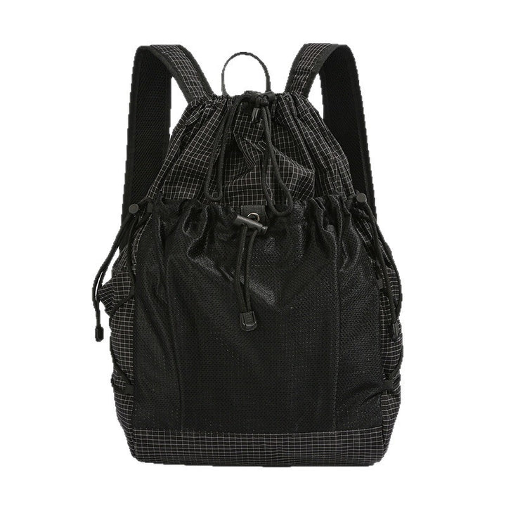 Versatile Mesh-Panel Drawstring Backpack Bowlift