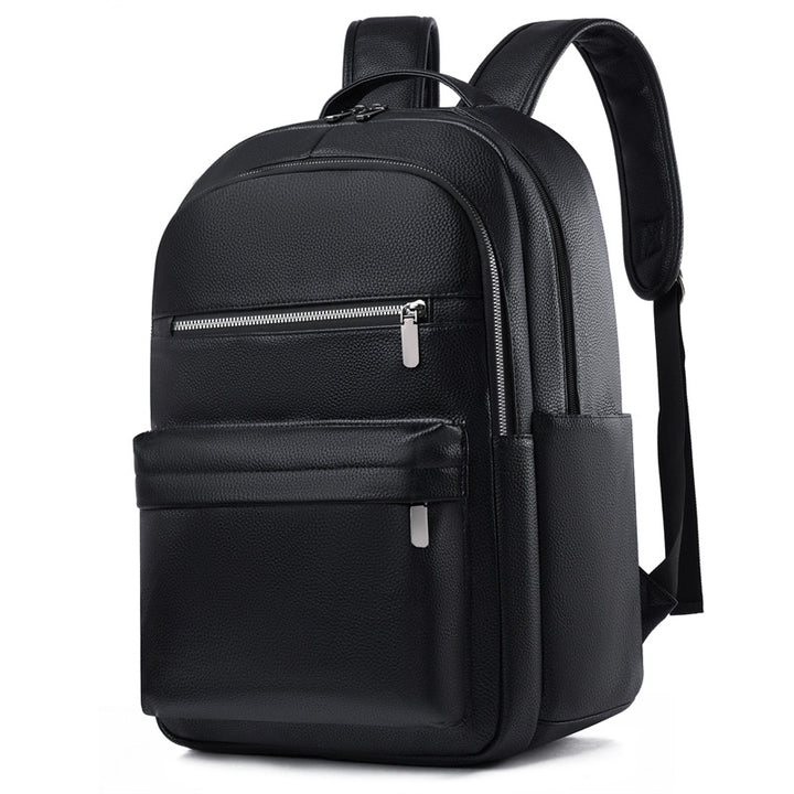 Sleek Textured Leather Backpack Bowlift