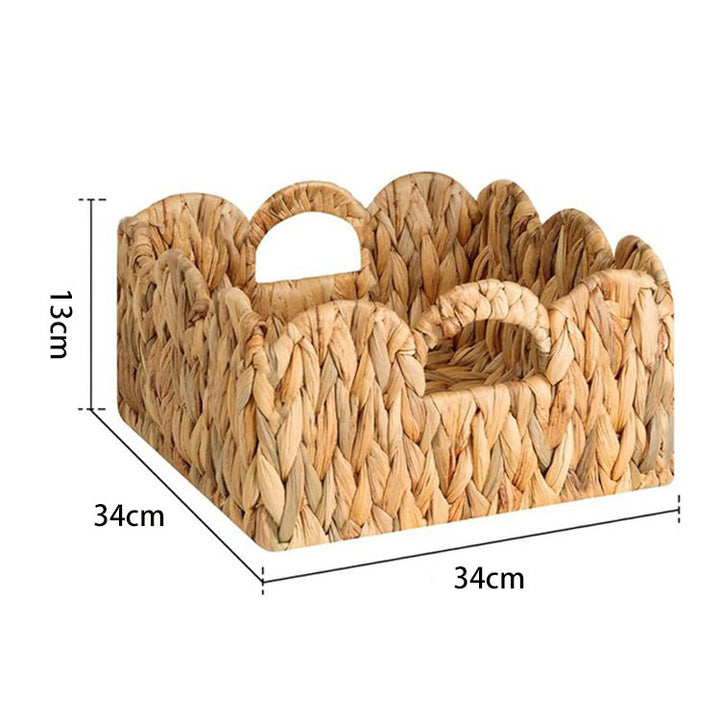 Decorative Scalloped Woven Storage Tray Bowlift