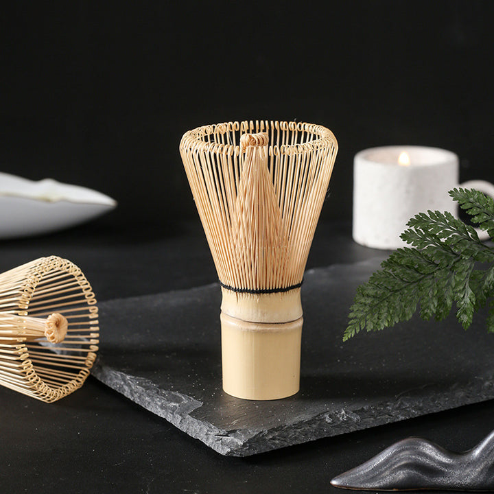 Traditional Japanese-Style Ceramic Matcha Tea Set With Bamboo Chasen Whisk Porcelain Matcha Bowl Brass Chashaku Scoop And Ceramic Whisk Holder