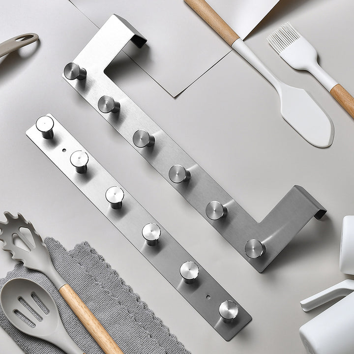 Wall-mounted stainless steel coat rack with five hooks Bowlift