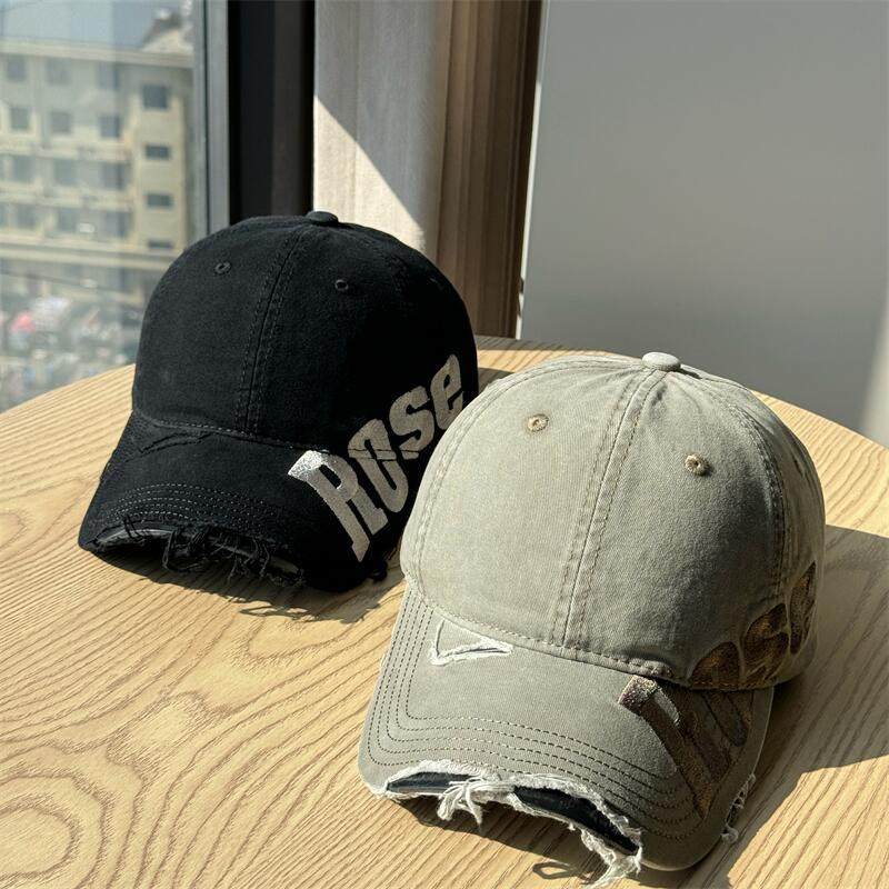 Men's Distressed Cotton Baseball Cap Bowlift 1784270811