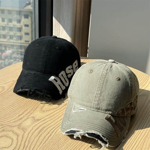 Men's Distressed Cotton Baseball Cap Bowlift 1784270811