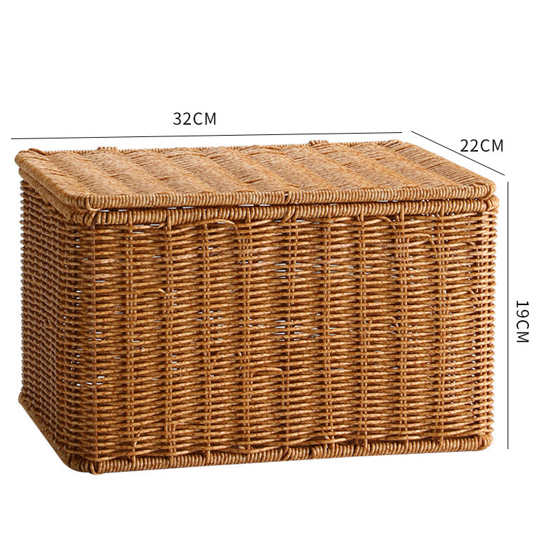 Handcrafted Rectangular Wicker Storage Box Bowlift