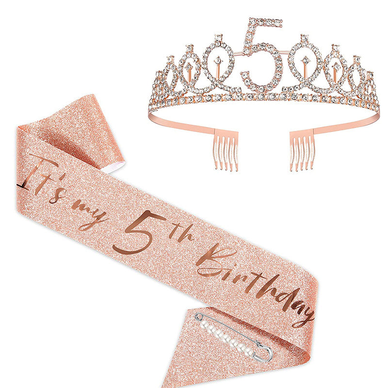 Ladies Sparkling Tiara with personalized 80th Birthday Inscription Bowlift