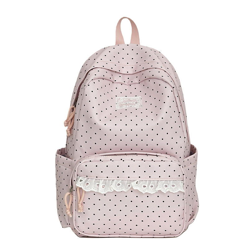 Charming Polka Dot School Backpack Bowlift