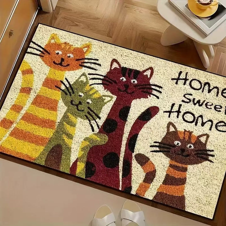 Floral Themed Welcome Mat Bowlift