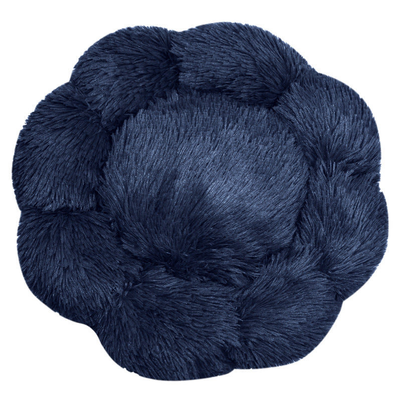 Flower-Shaped Plush Dog Bed