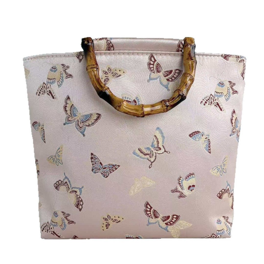 Handcrafted bag with bamboo handles Bowlift