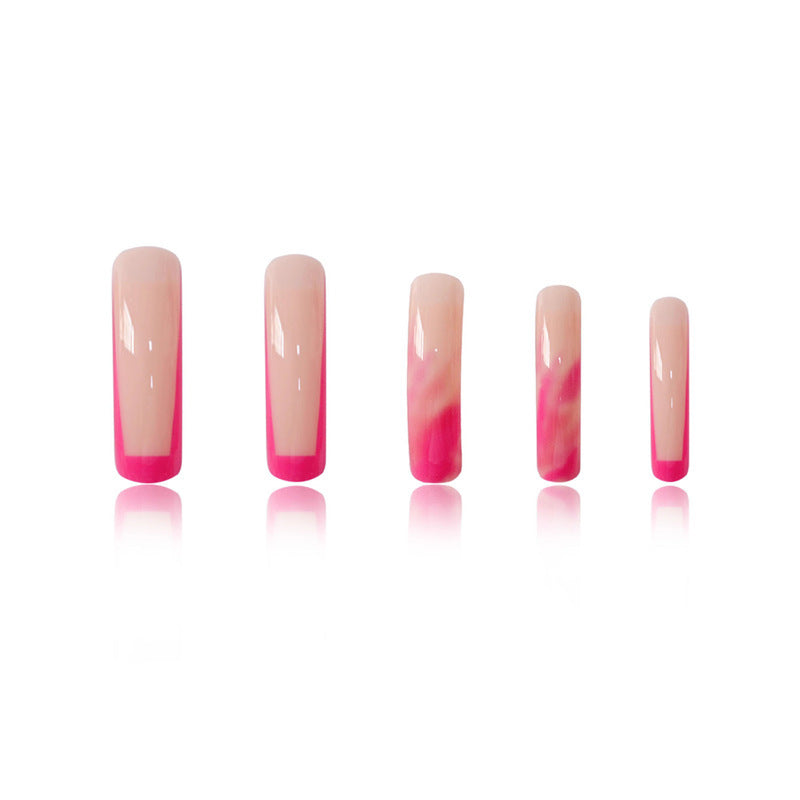 Long Marble Effect Acrylic Nail Extensions Bowlift