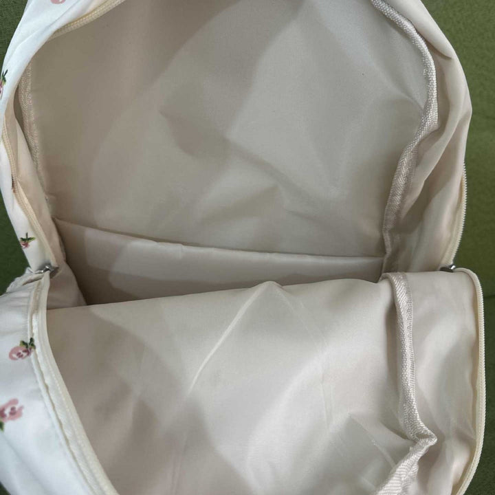 Floral Print Canvas Backpack Bowlift