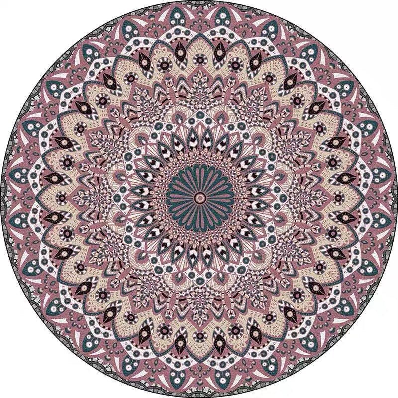 Mandala Patterned Area Rug Bowlift