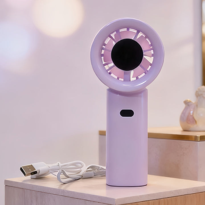 Women's Portable Hand Fan with USB Charging Function and Powerful Air Circulation Bowlift
