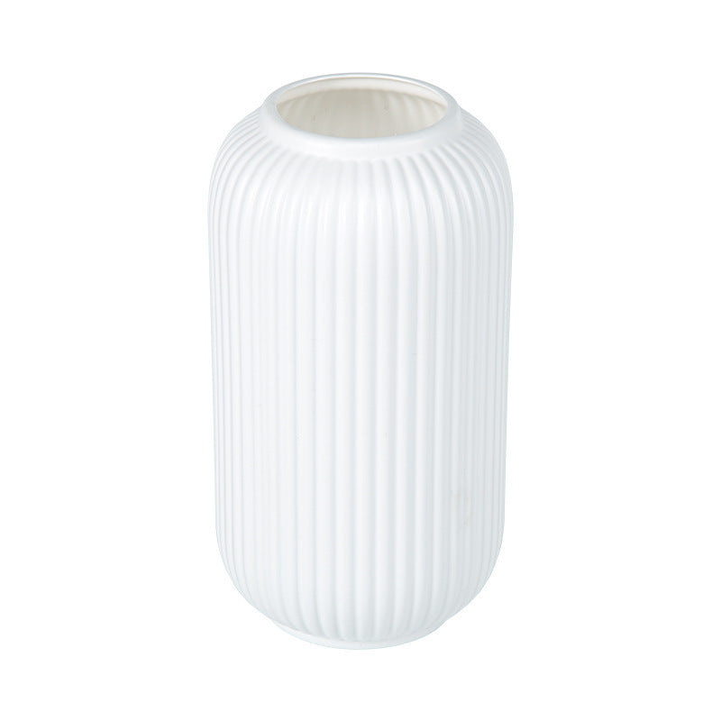 Elegant Vertical Ribbed Ceramic Vase Bowlift