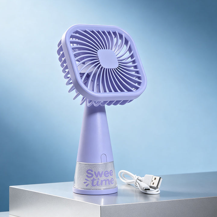 Portable Usb Hand Fan with Ergonomic Design and Variable Tilt Angle Bowlift