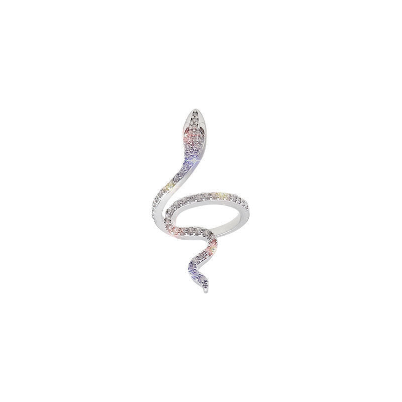 Elegant snake ring with sparkling zirconia stones Bowlift
