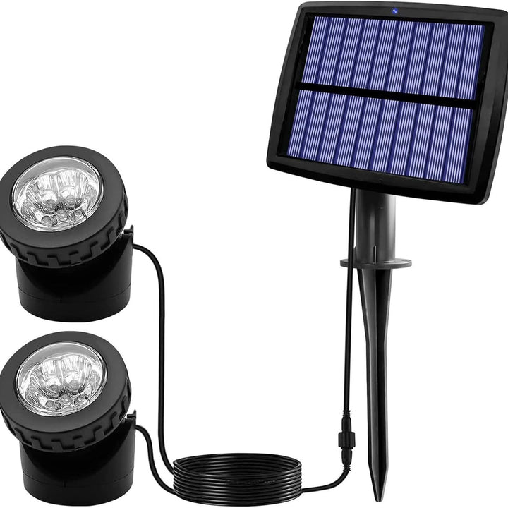 Adjustable Outdoor Solar Landscape Spotlights With External Photovoltaic Panel And Adjustable Ground Spike Bowlift