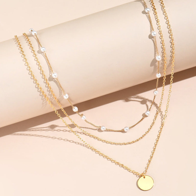 Layered Beaded Chain Necklace Bowlift