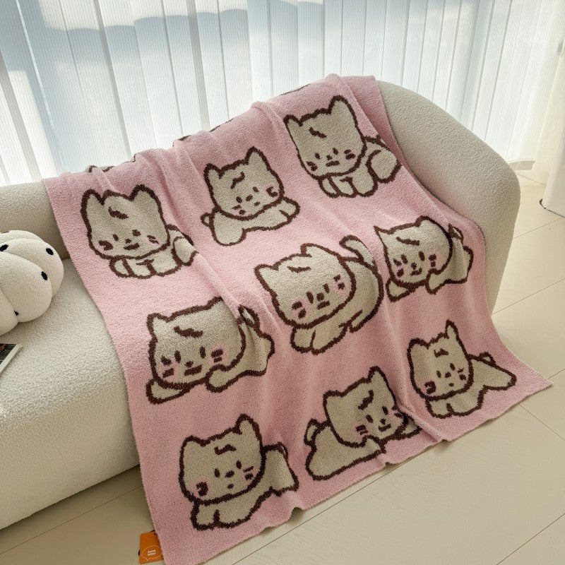 Cat-Themed Cozy Throw Blanket