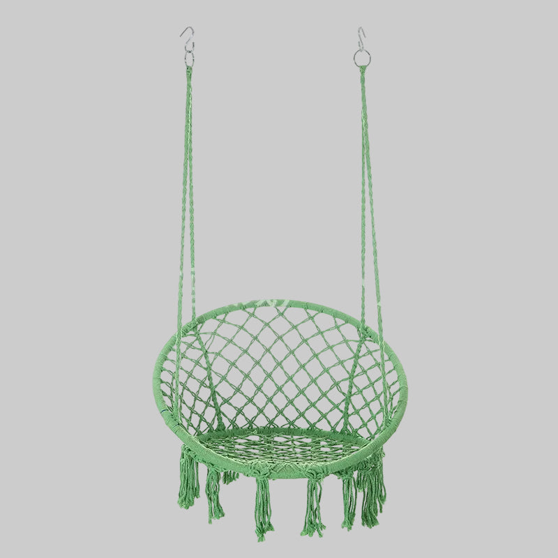 Macrame hanging swing chair boho woven fringe indoor outdoor hammock seat Bowlift