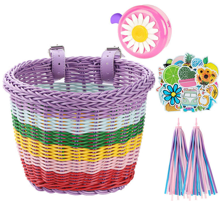 Decorative Woven Bicycle Storage Basket Bowlift
