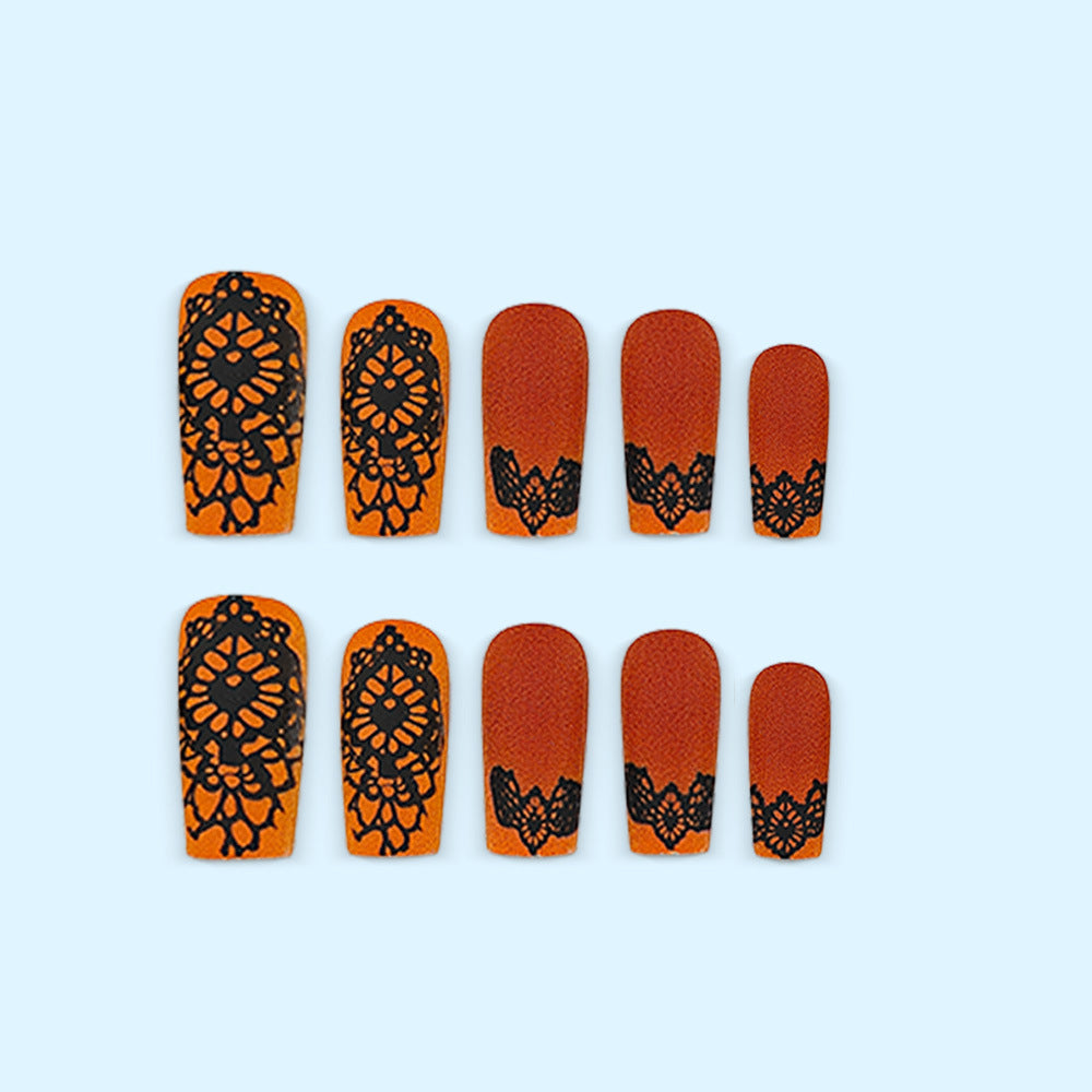 Artificial nails with floral tips pattern Bowlift