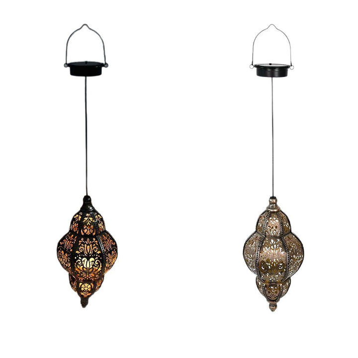 Ornate Filigree Hanging Projection Pendant Lamp With Adjustable Cord And LED-Compatible Socket Bowlift