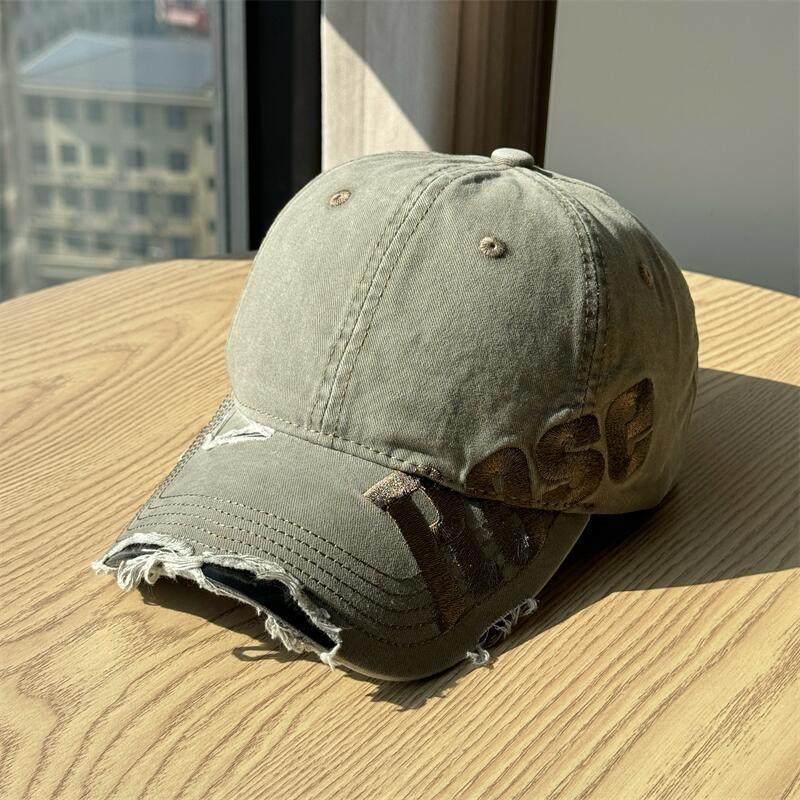 Men's Distressed Cotton Baseball Cap Bowlift 1784270811