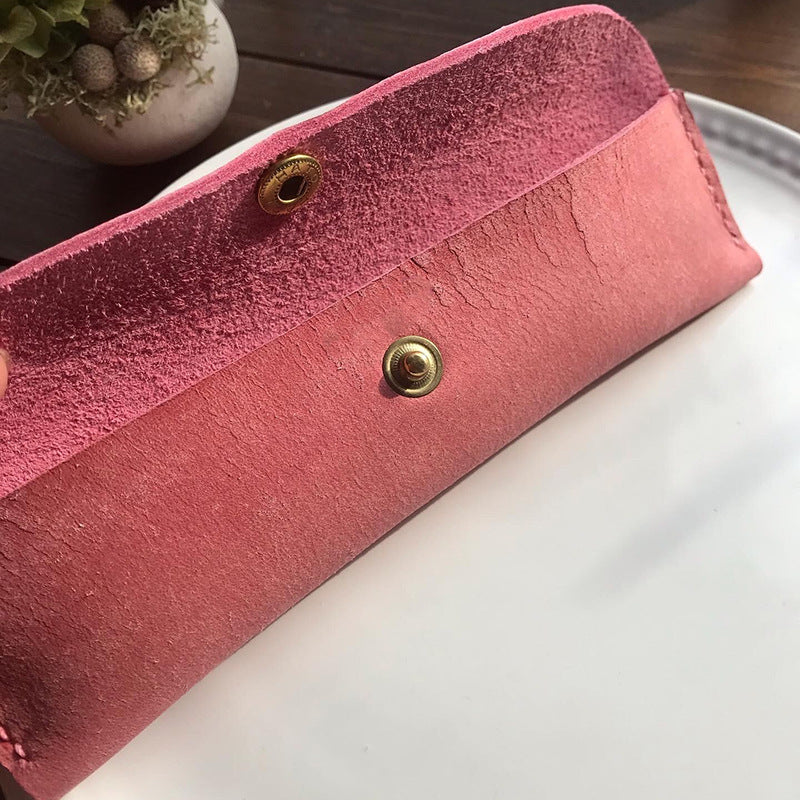 Compact Structured Leatherette Pencil Pouch with Gold Zip Bowlift