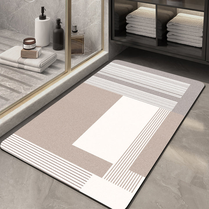 Textured Abstract Design Bath Mat Bowlift