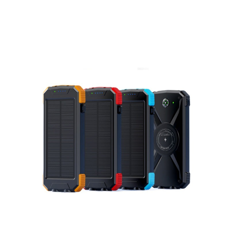 Solar-powered power bank with integrated compass and LED light Bowlift