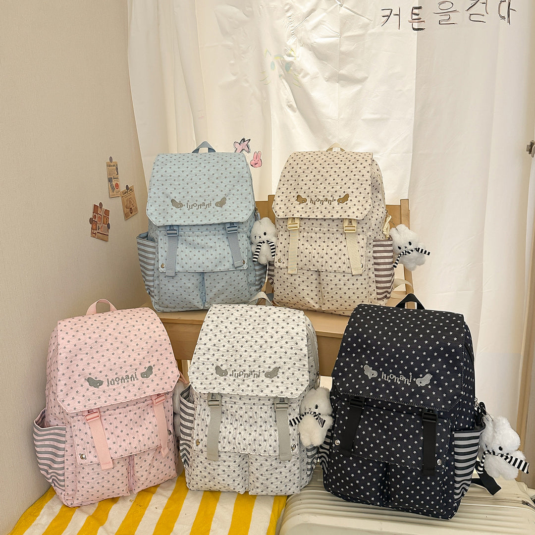 Charming Star-Embellished Casual Backpack Bowlift