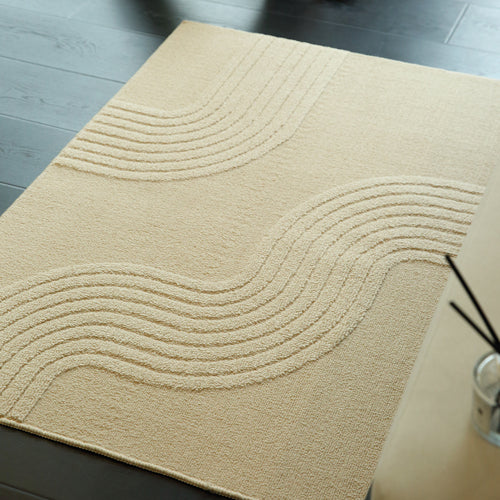 Soft Textured Wave Design Area Rug