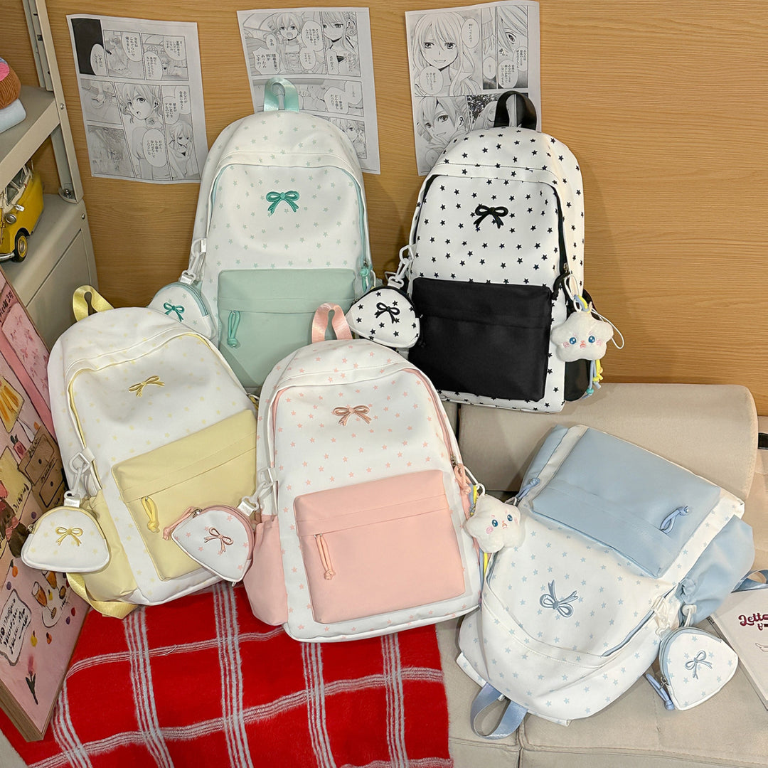 Playful Bow-Embellished Backpack Bowlift