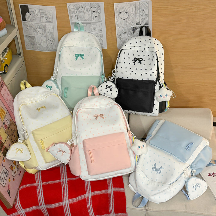 Playful Bow-Embellished Backpack Bowlift