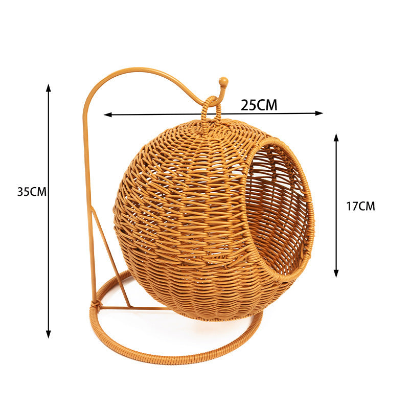 Women's Round Braided Basket with Stand Bowlift