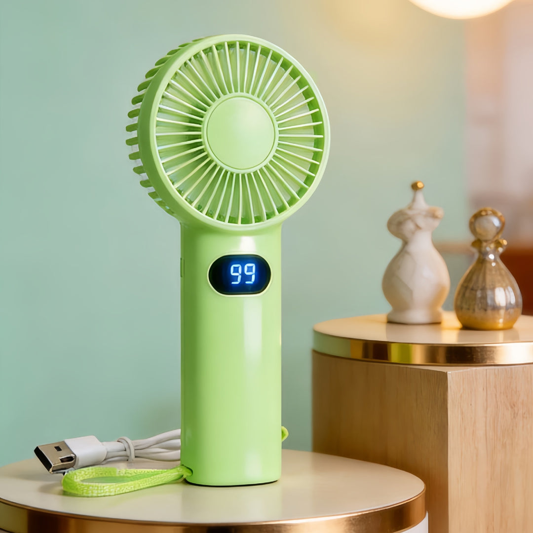 Women's portable high-performance hand fan with digital speed display Bowlift