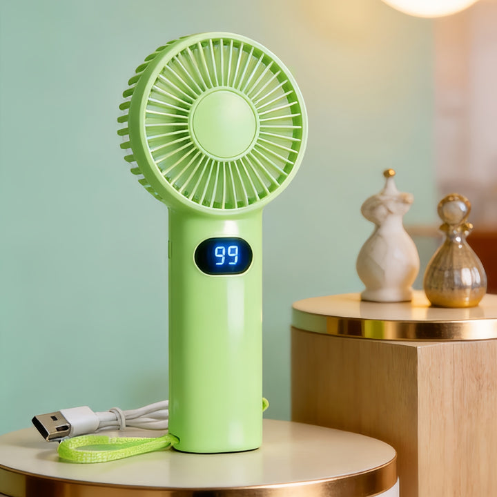Women's portable high-performance hand fan with digital speed display Bowlift