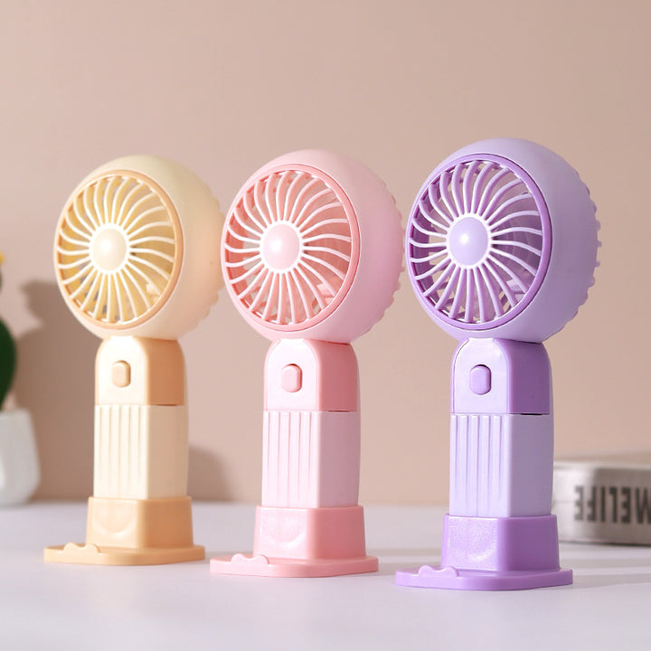 Ladies Portable Hand Fan with Flexible Stand Base Bowlift