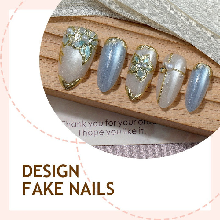 Glamorous artificial nails with floral designs Bowlift