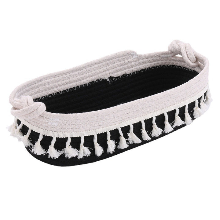 Women Decorative Storage Basket with Fringe Decoration Bowlift