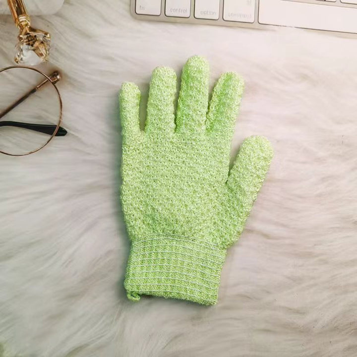 Exfoliating Shower Gloves with Soft Textured Scrub Fabric and Stretchy Elastic Cuff Bowlift
