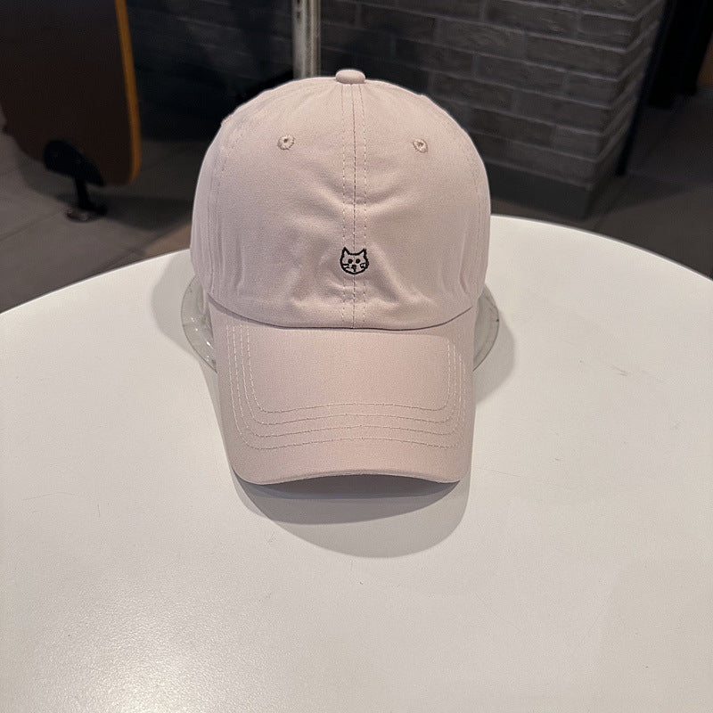 Women's Casual Cat Embroidered Baseball Cap Bowlift