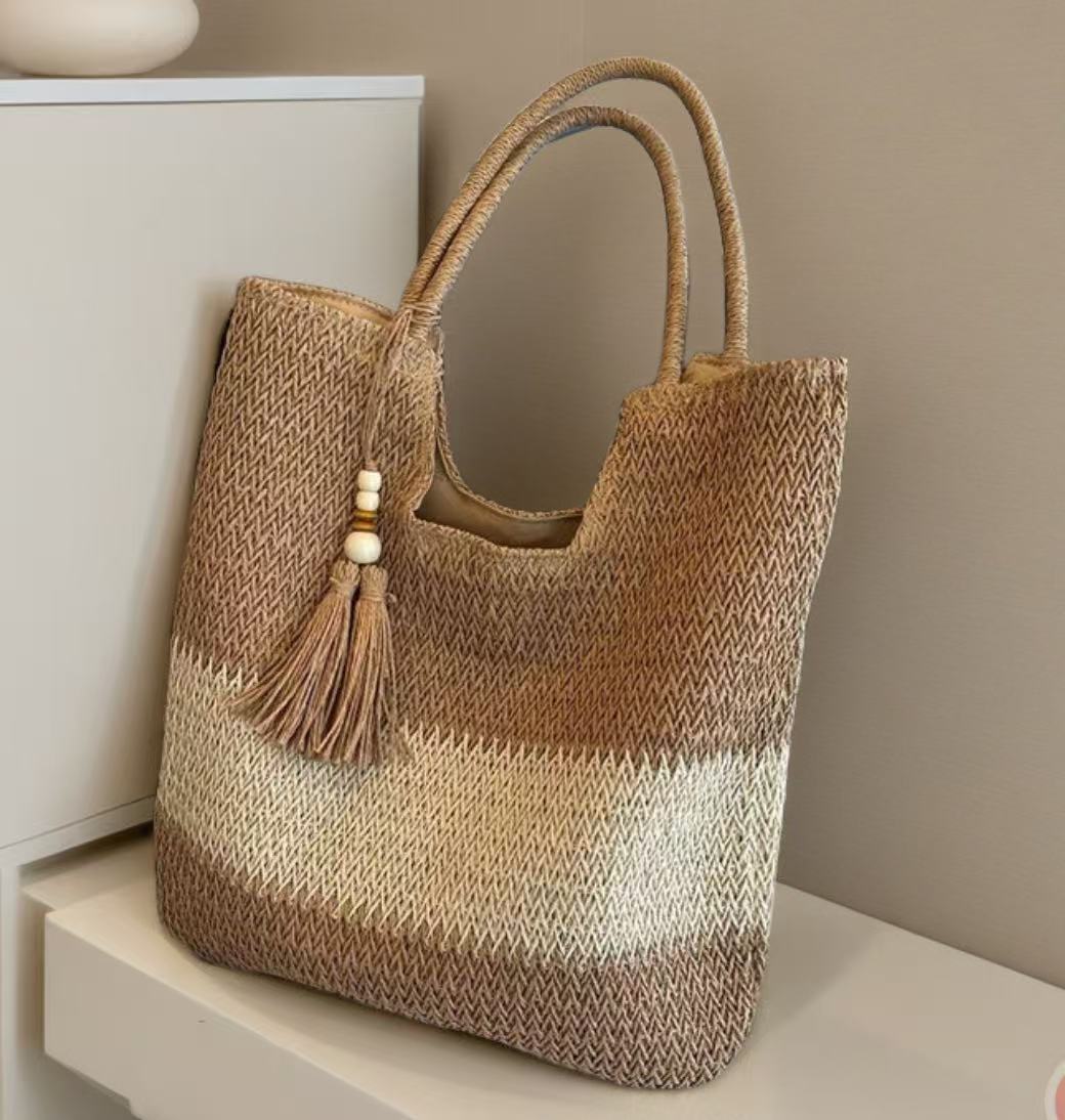 Macrame Crossbody Bag with Tassel Details Bowlift