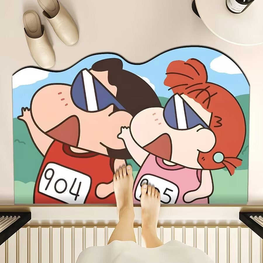 Playful Cartoon-Themed Floor Mat Bowlift
