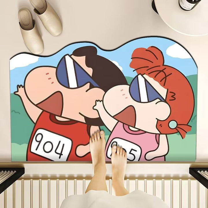 Playful Cartoon-Themed Floor Mat Bowlift