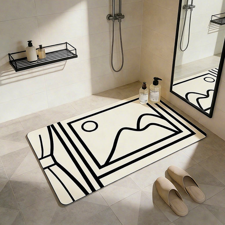 Playful Cartoon Dog-Themed Bath Mat Bowlift