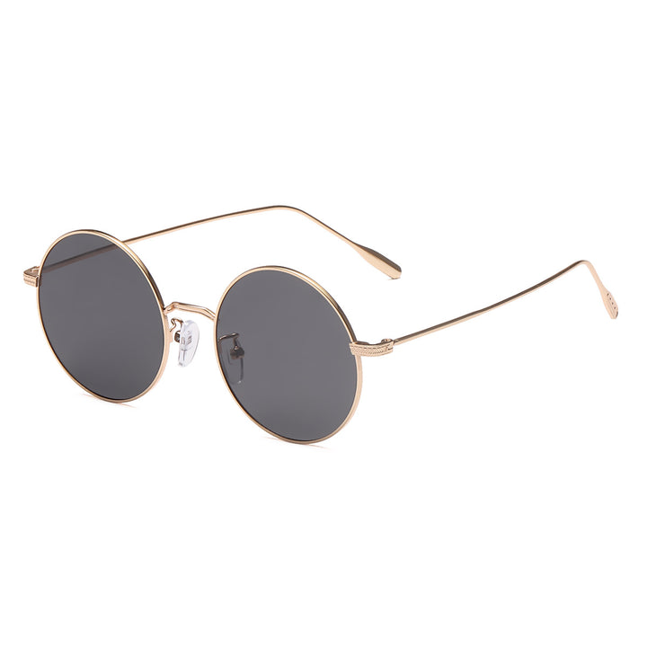 Women's round sunglasses with elegant metal frame and polarized lenses Bowlift
